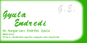 gyula endredi business card