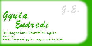 gyula endredi business card